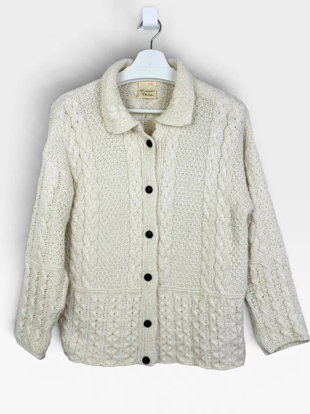 Emerald Design Cableknit Wool Blend Cardigan